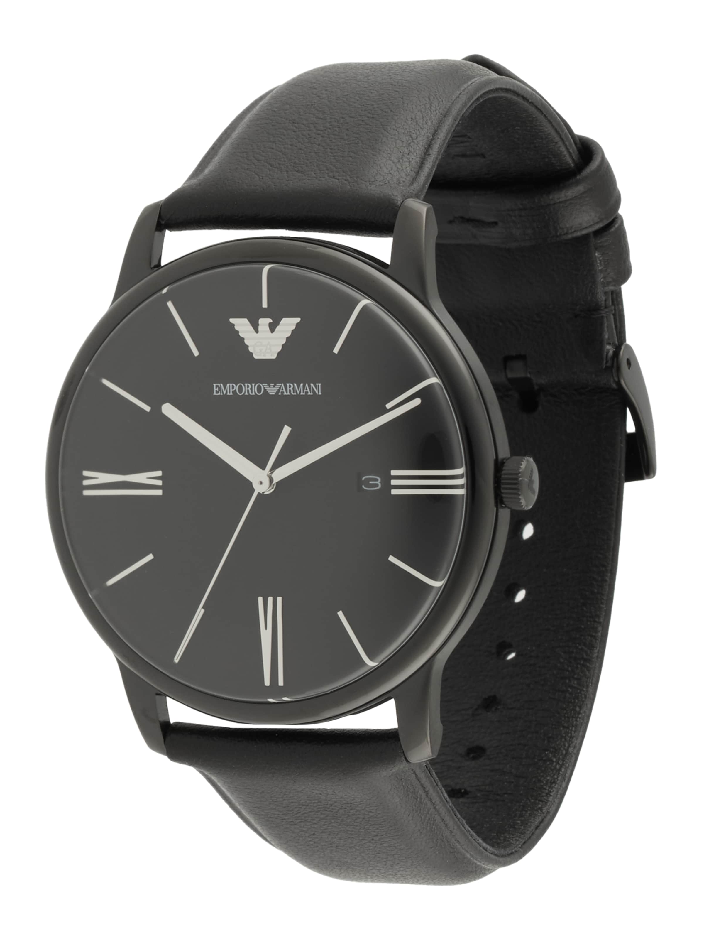 Ceas analogic de la Emporio Armani pe negru: față