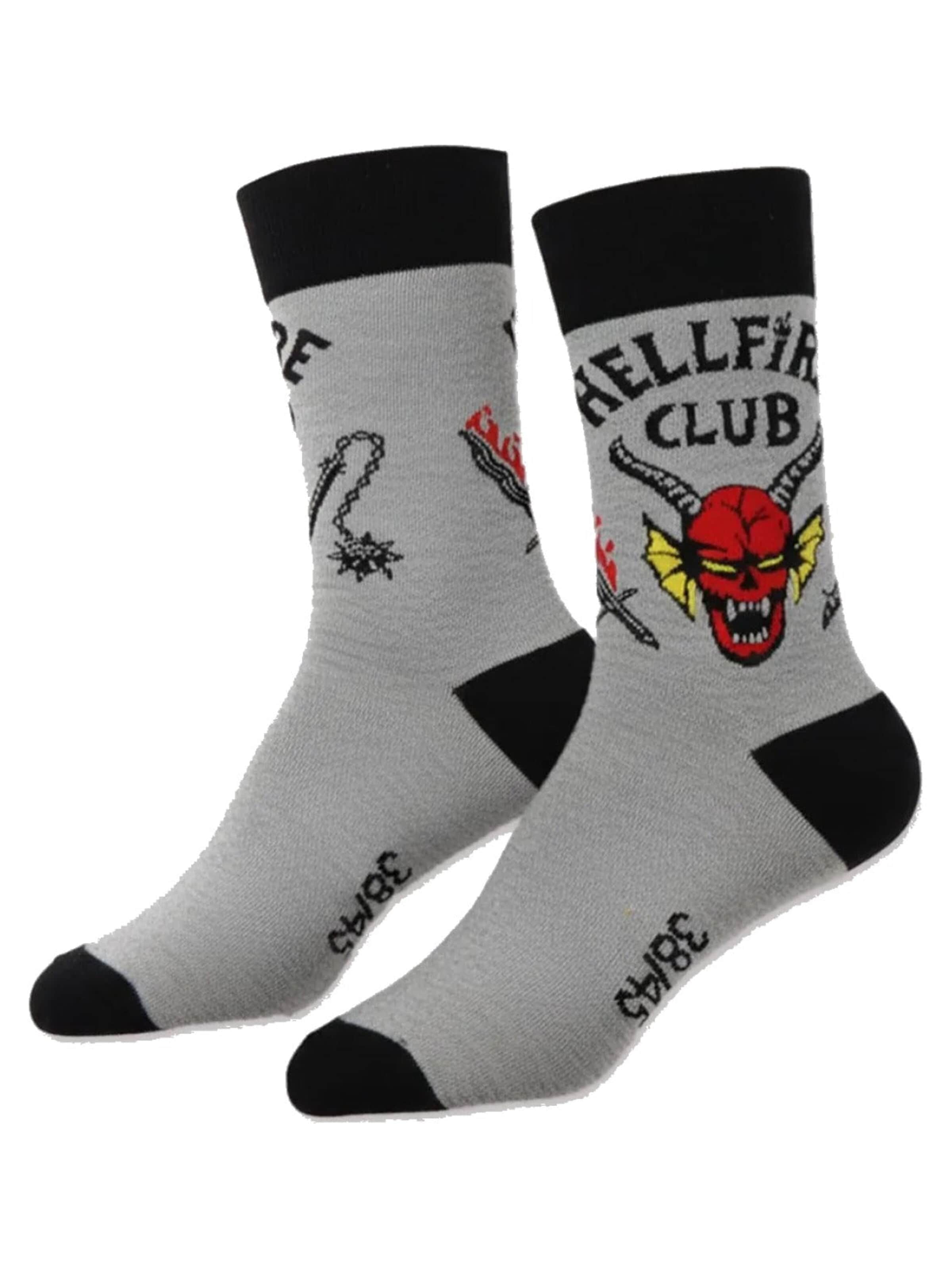 Stranger Things Sokken 'Stranger Things Hellfire Club Sokken 3-Pack Maat 38-45' in Zwart
