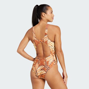 ADIDAS SPORTSWEAR Bralette Sports swimsuit 'adidas x FARM Rio' in Brown