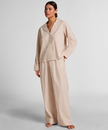 Hunkemöller Pyjamabroek 'Dobby' in Beige: voorkant