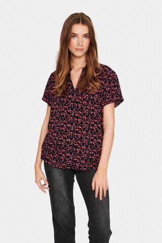 SAINT TROPEZ Bluse i blå: forside