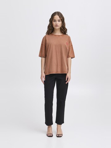 ICHI Rundhalsshirt ' IHNABINO ' in Braun