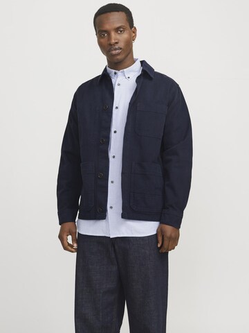 JACK & JONES Comfort fit Button Up Shirt in Blue: front
