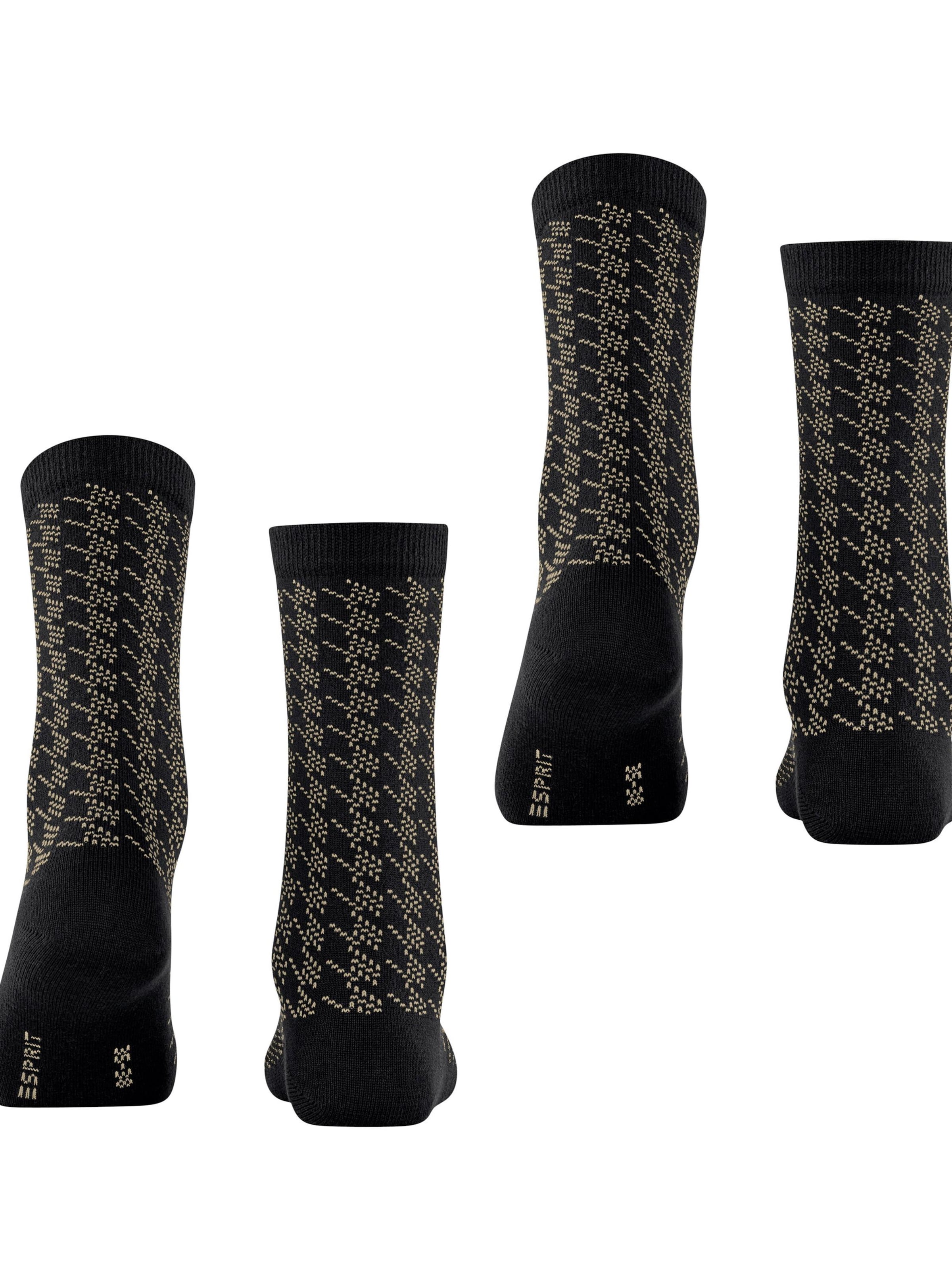 ESPRIT Socken 'Pepita Pattern 2-Pack'‌‌‌ in Schwarz