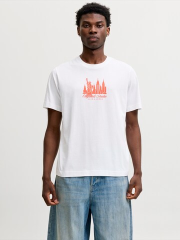 JACK & JONES Majica 'JORNORREBRO' | bela barva: sprednja stran