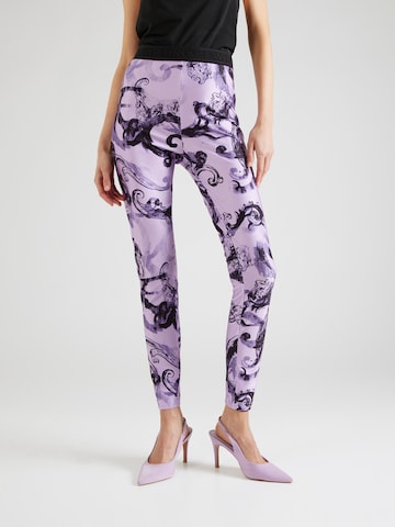 Versace Jeans Couture Skinny Leggings in Purple: front
