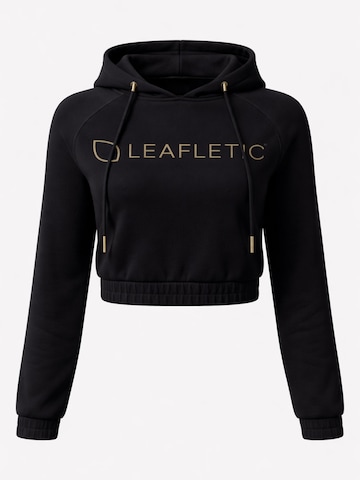 LEAFLETIC Sweatshirt 'Leafletic Women's Cropped Hoodie' in Black: front