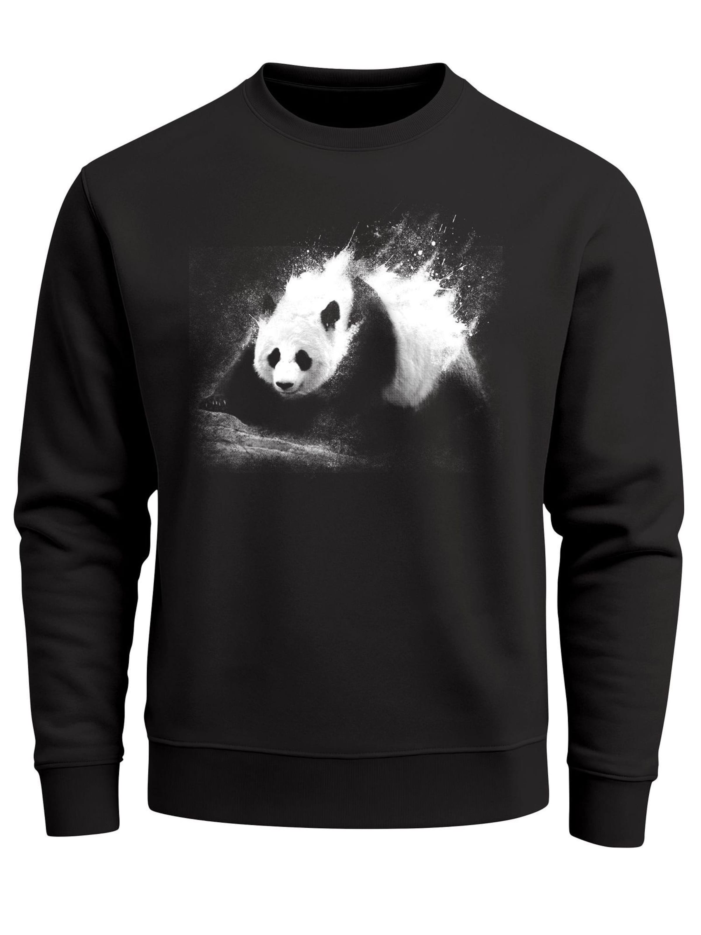 Neverless Sweatshirt 'Panda Splash' in Black: front