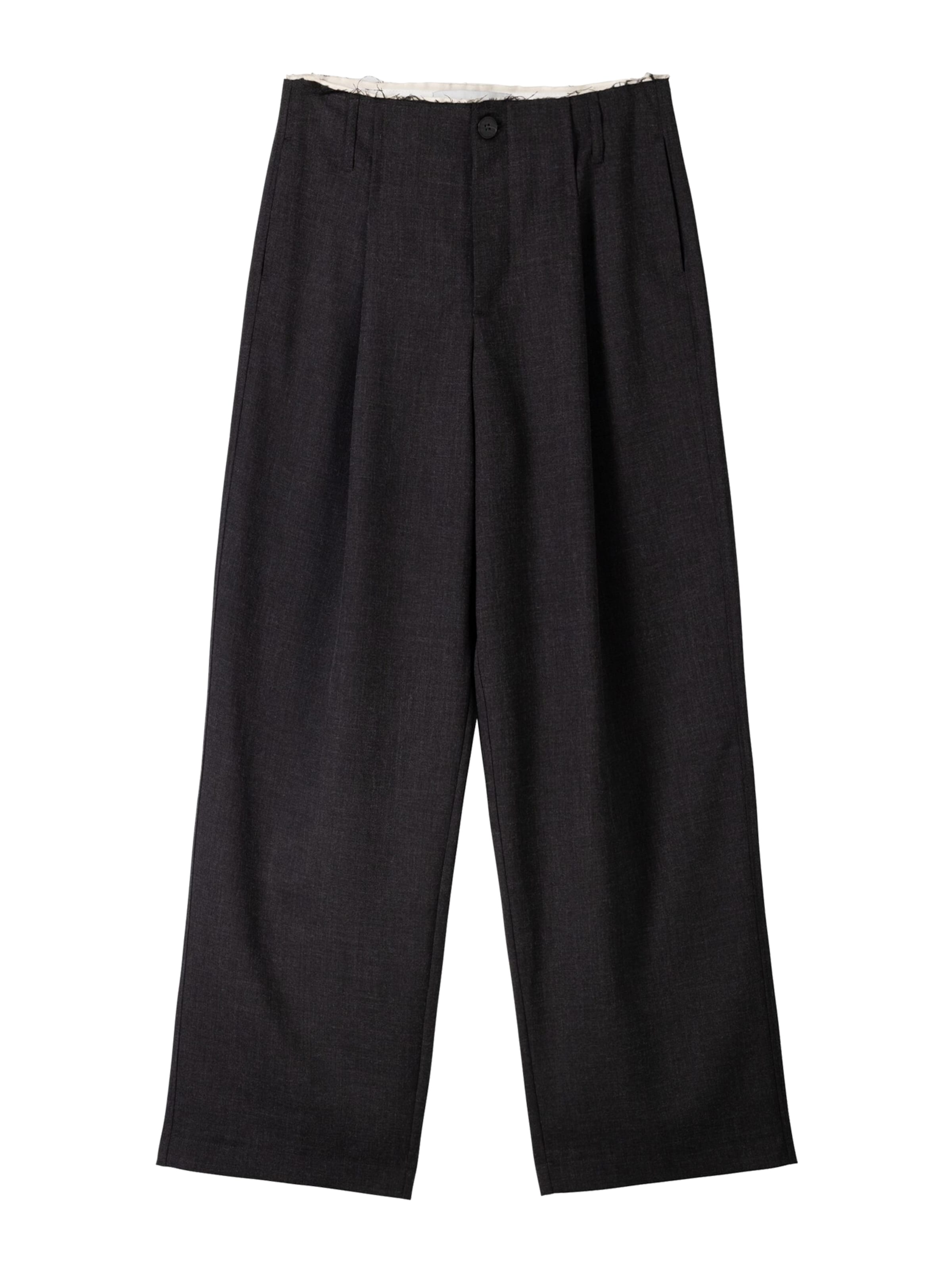 Bershka Bő szár Ráncos nadrág - szürke: elől