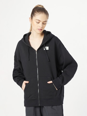 Jordan Zip-Up Hoodie in Black: front