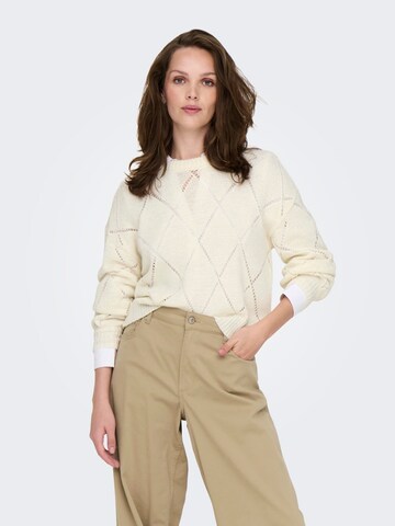 Pull-over 'ONLGeenas' ONLY en blanc : devant