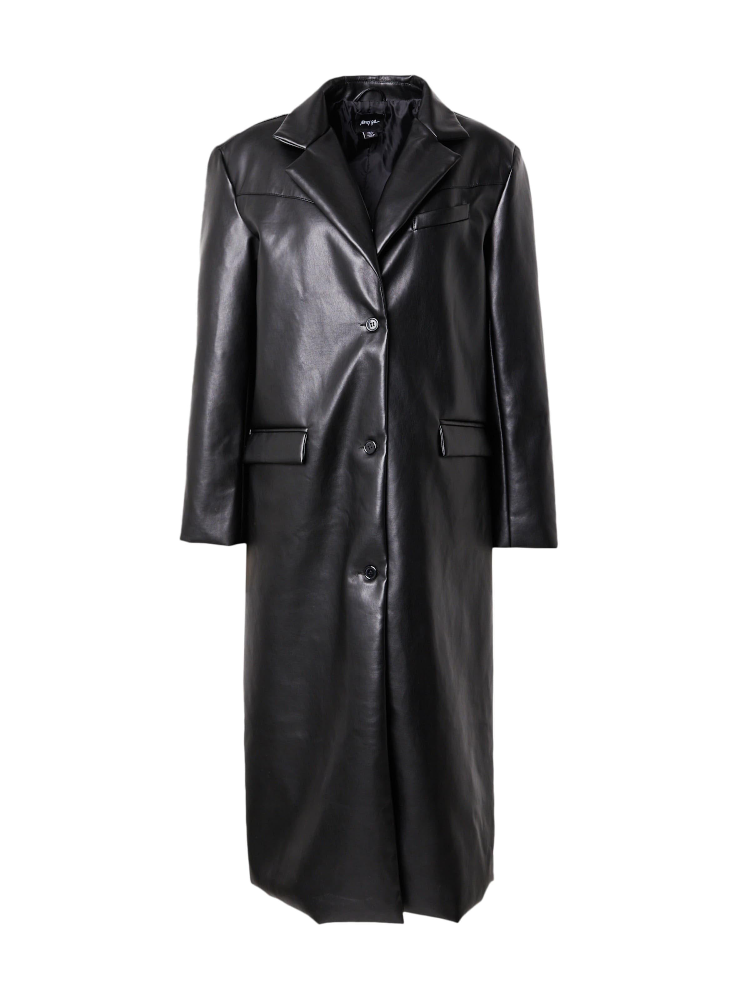 Nasty Gal Between-seasons coat in Black: front