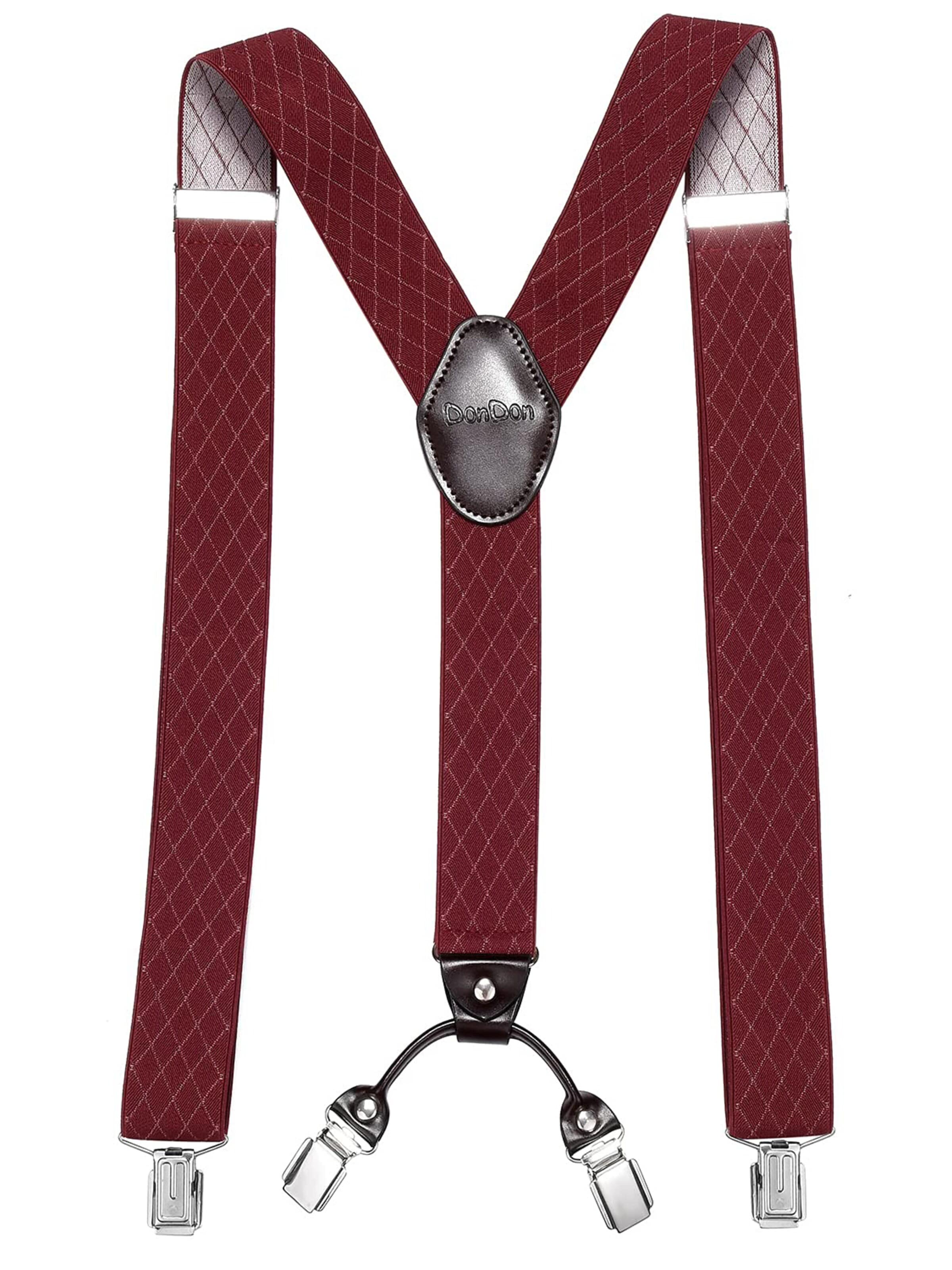 DonDon Suspenders in Red: front