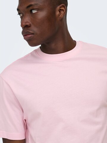 Only & Sons T-Shirt 'ONSFRED' in Pink