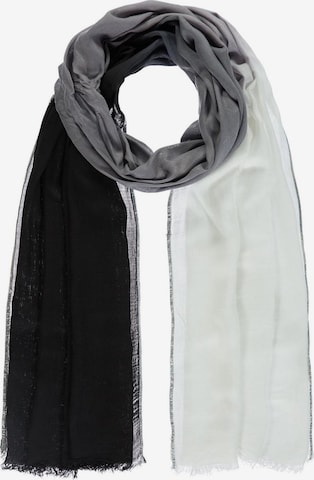 Passigatti Wrap 'Schal Degradé mit Silberrand' in Black: front