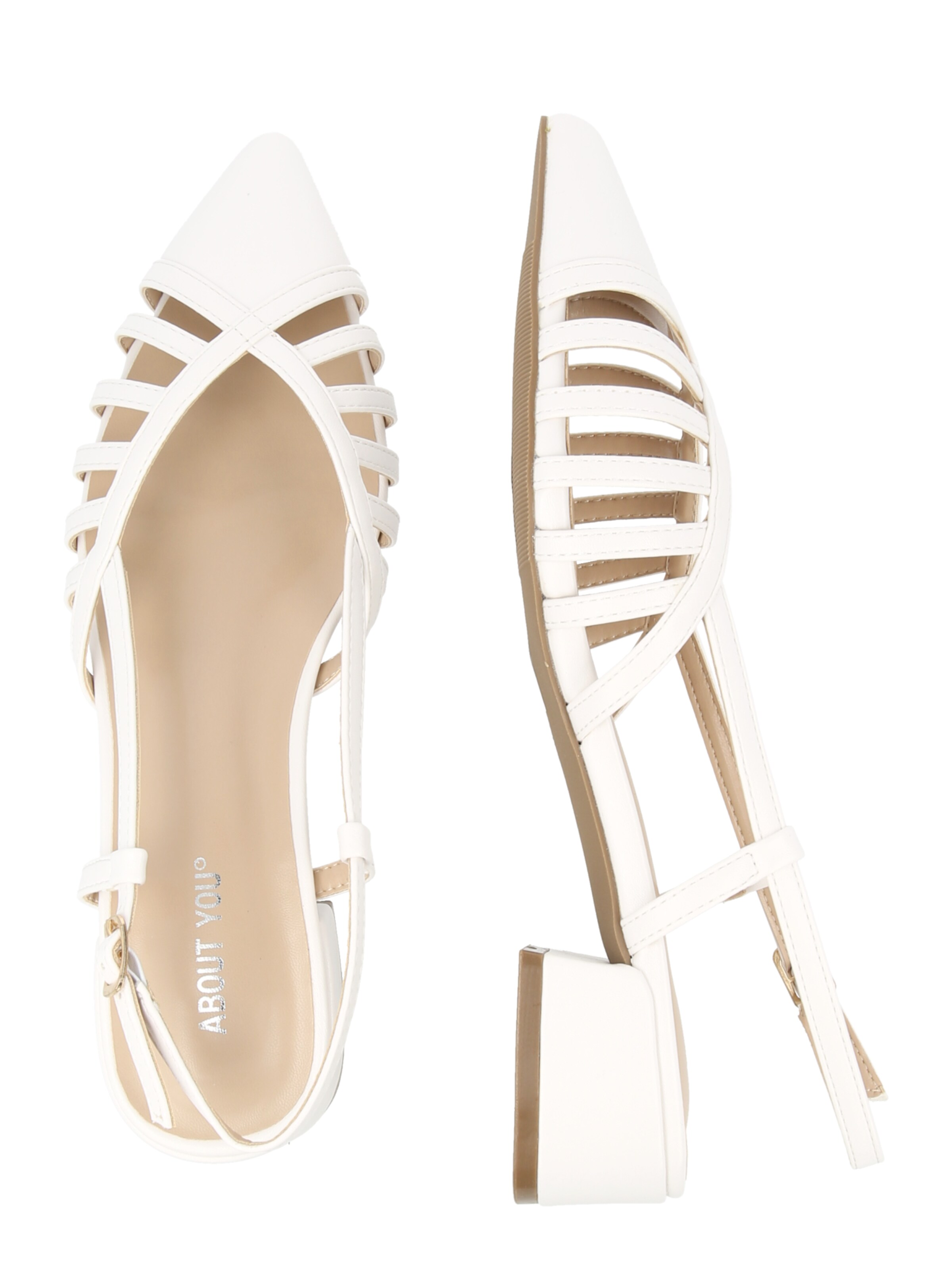 ABOUT YOU - Zapatos destalonado 'Cosima' en blanco