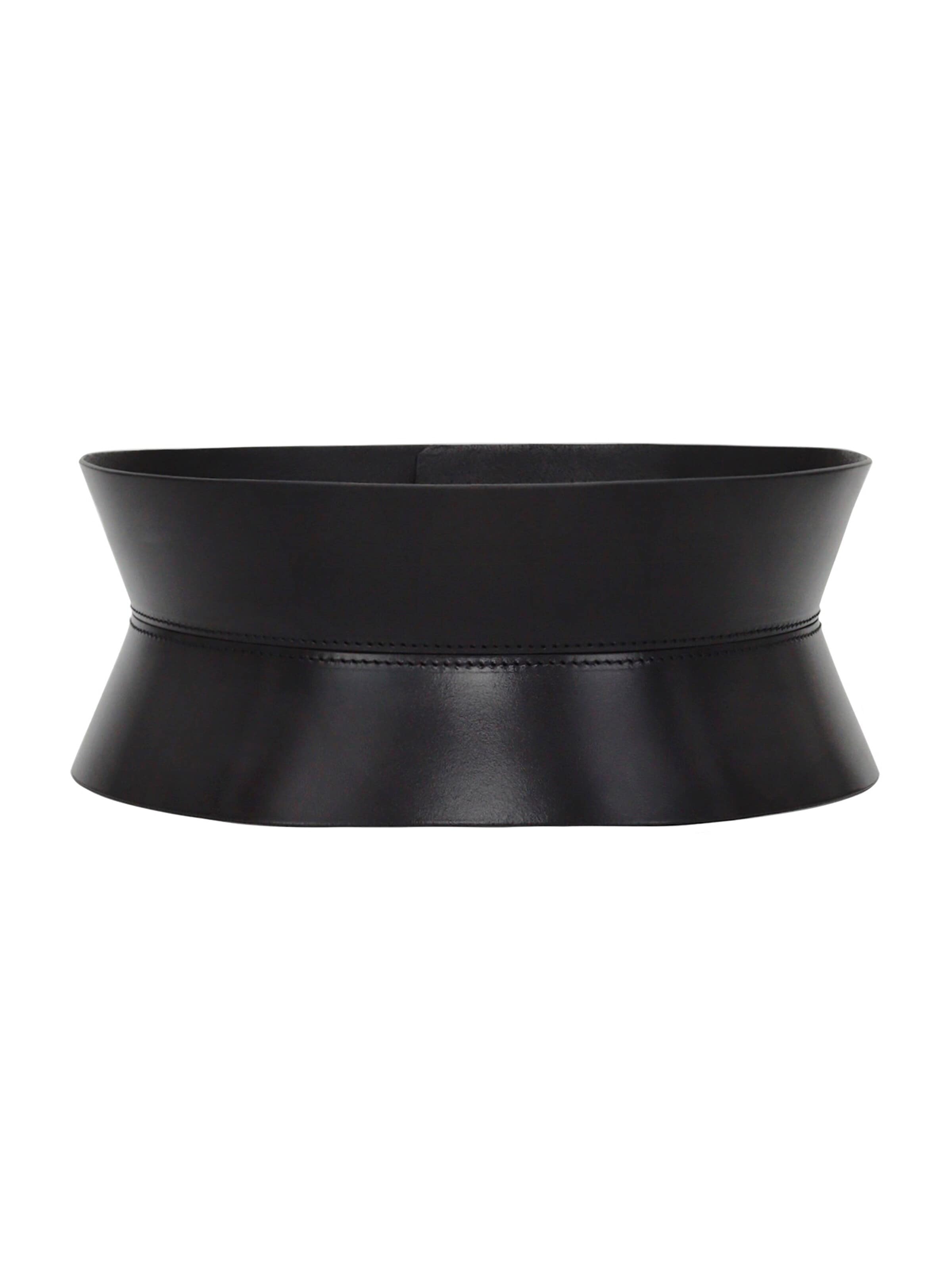 Haute Cuir Belt 'Sablier Corset Belt' in Black: front