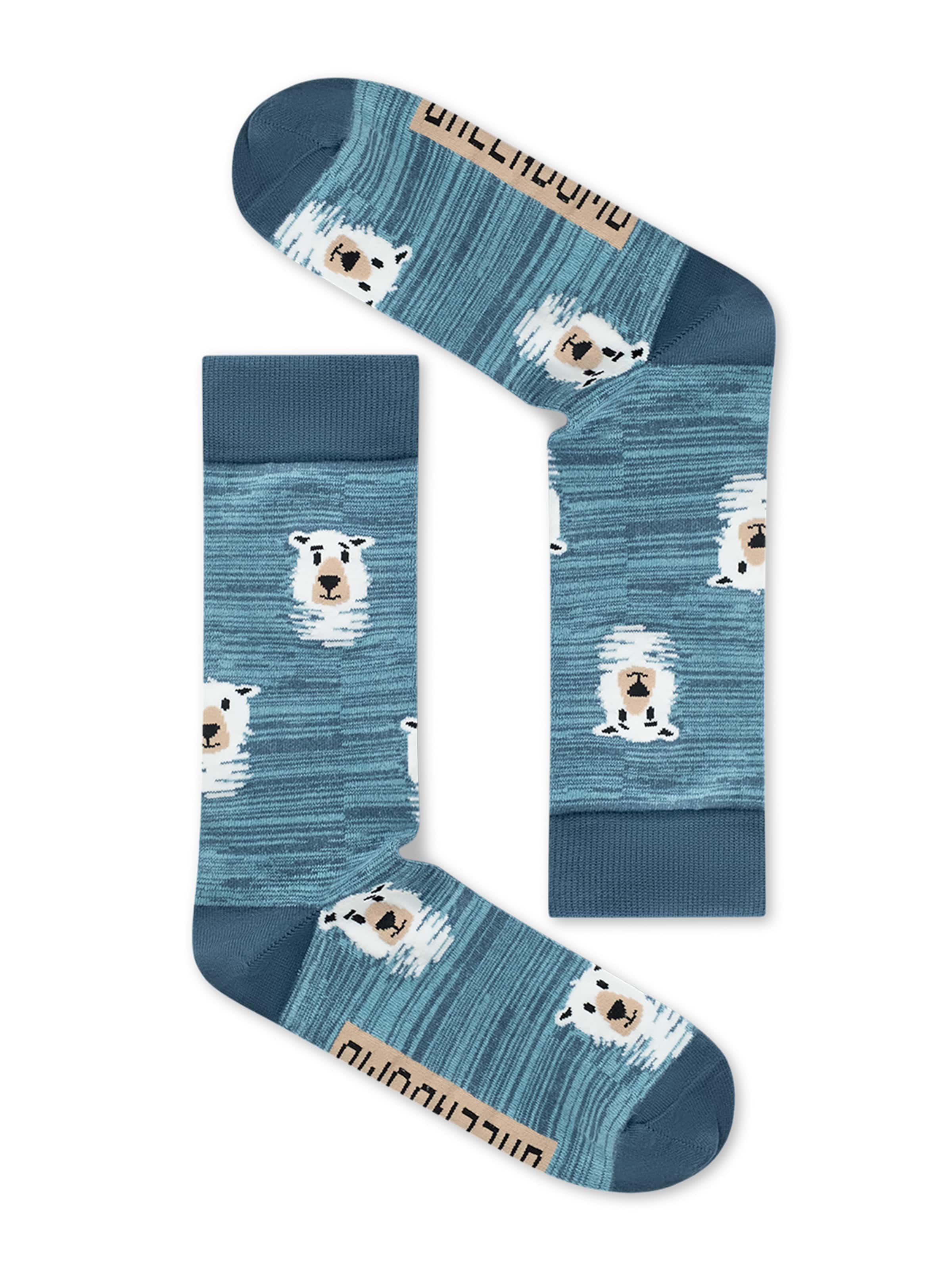 GREENBOMB Socken 'Icebear Hunt 2' in Blau: Vorderseite