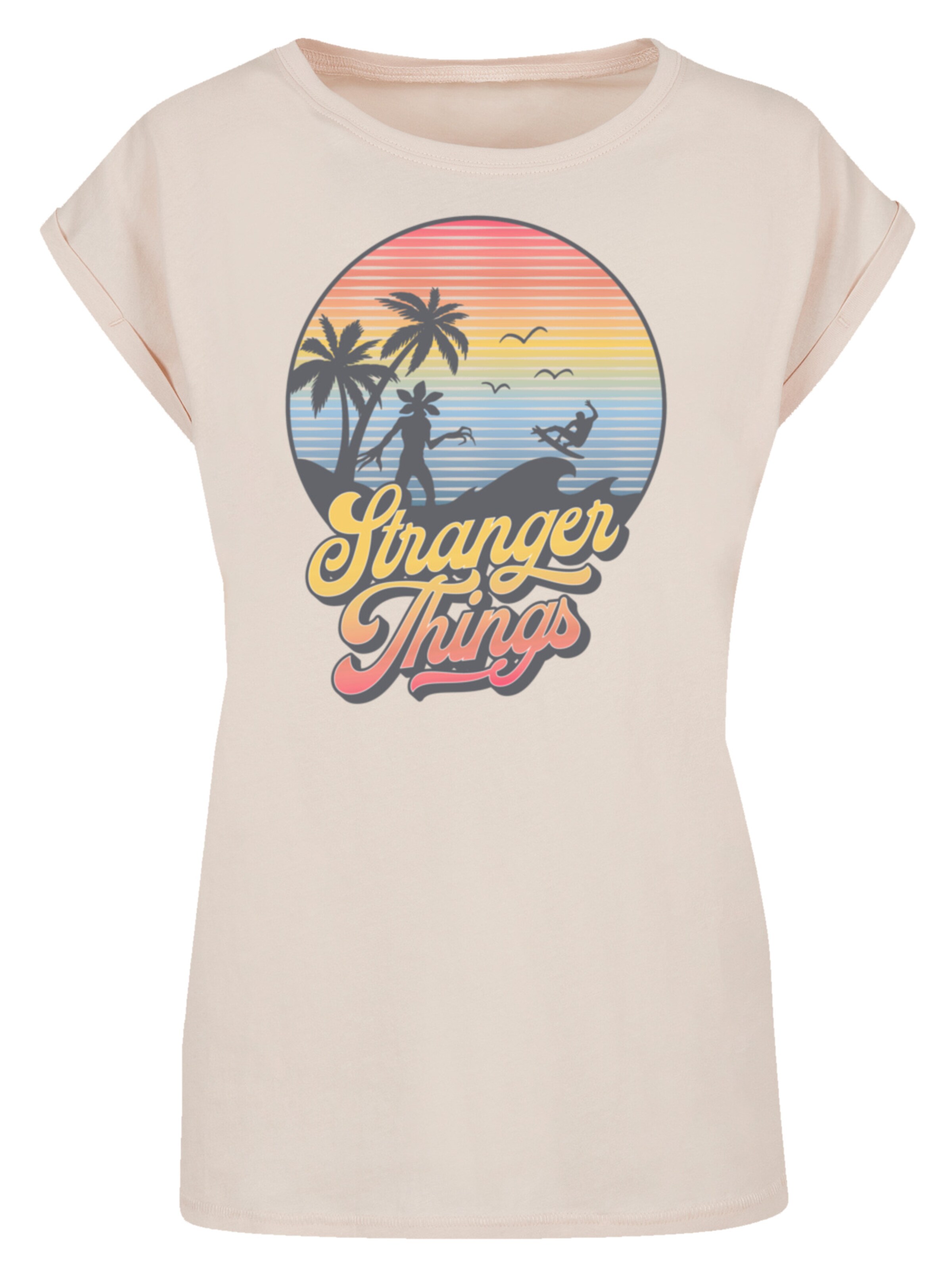 T-shirt 'Stranger Things LA Gradient Netflix TV Series' F4NT4STIC en beige : devant