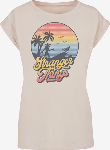 T-shirt 'Stranger Things LA Gradient Netflix TV Series' F4NT4STIC en beige : devant