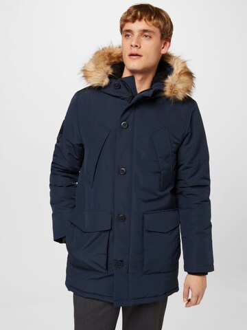 Superdry Winterparka 'EVEREST' in Blauw: voorkant