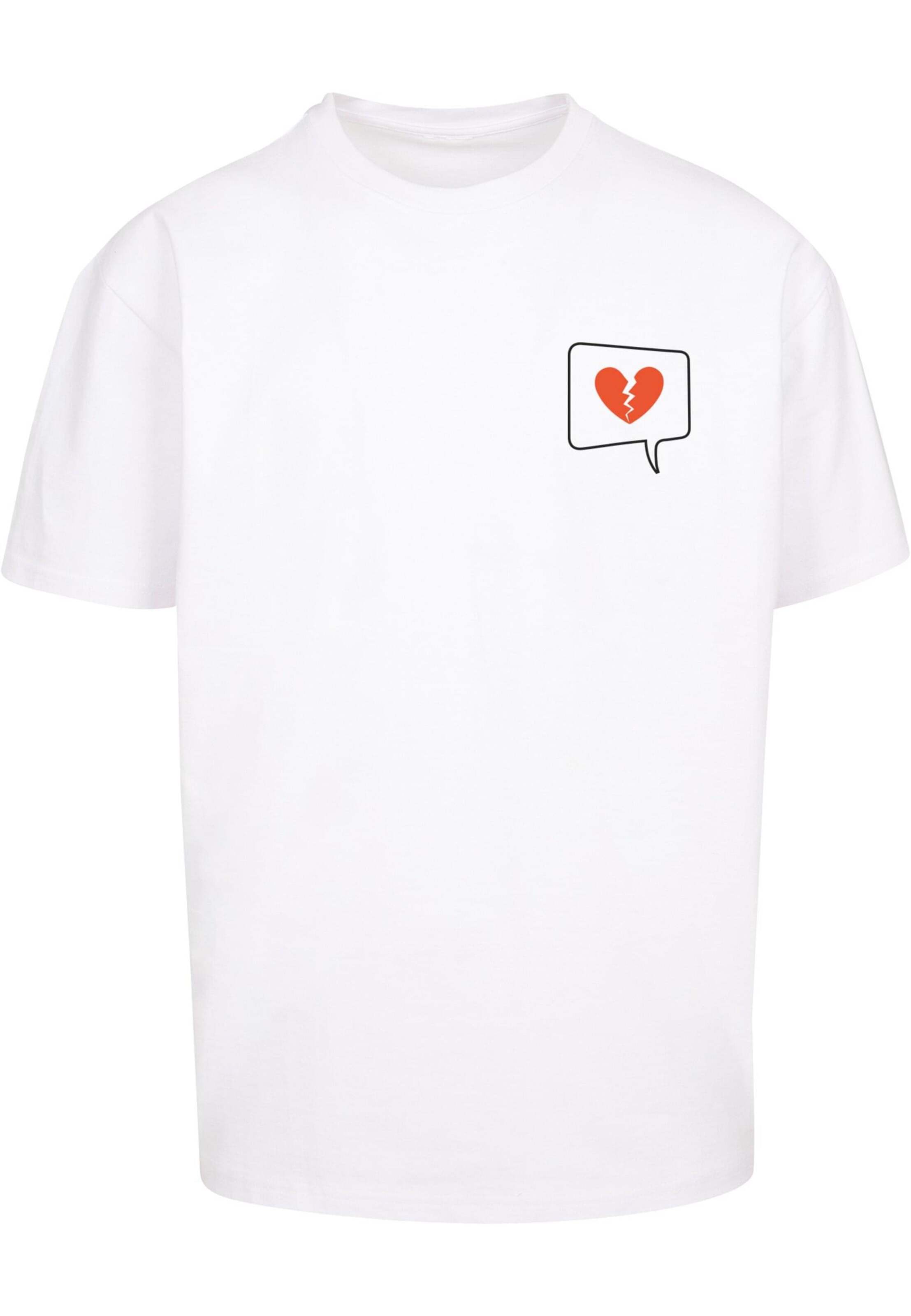 Merchcode Shirt 'Heartbreak' in Wit: voorkant