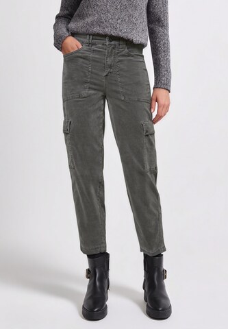 Street One Studio Tapered Cargo Pants in Grey: front