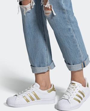 Tenisice ADIDAS ORIGINALS ' Superstar' u zlatnoj / bijeloj boji