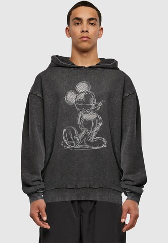 ABSOLUTE CULT Sweatshirt 'Mickey Mouse - Sketch Kick' in Black: front