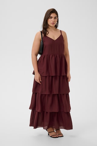 KAFFE CURVE Jurk 'Lory' in Rood: voorkant