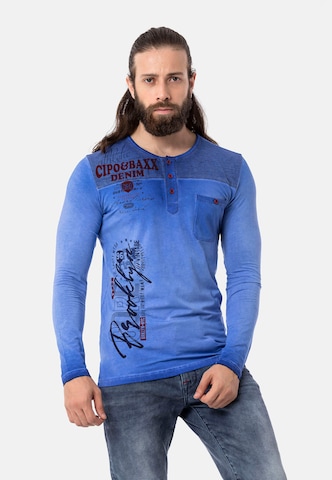 CIPO & BAXX Langarmshirt in Blau: predná strana