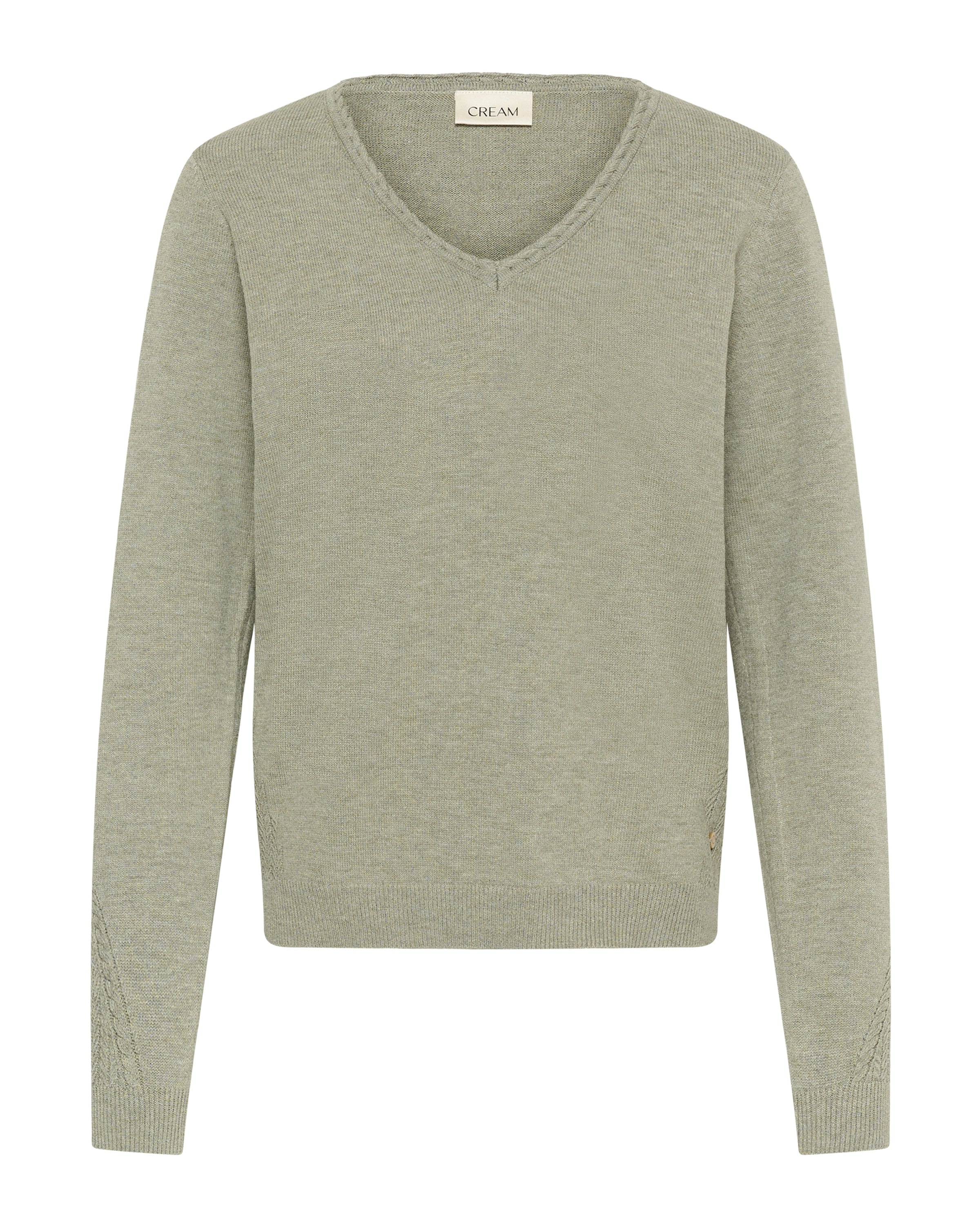 Pull-over 'Dela' Cream en vert : devant