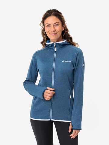 VAUDE Athletic Fleece Jacket in Blue: front