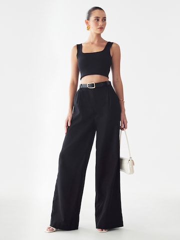 Willa Wide Leg Hose 'Rise' in Schwarz: Vorderseite