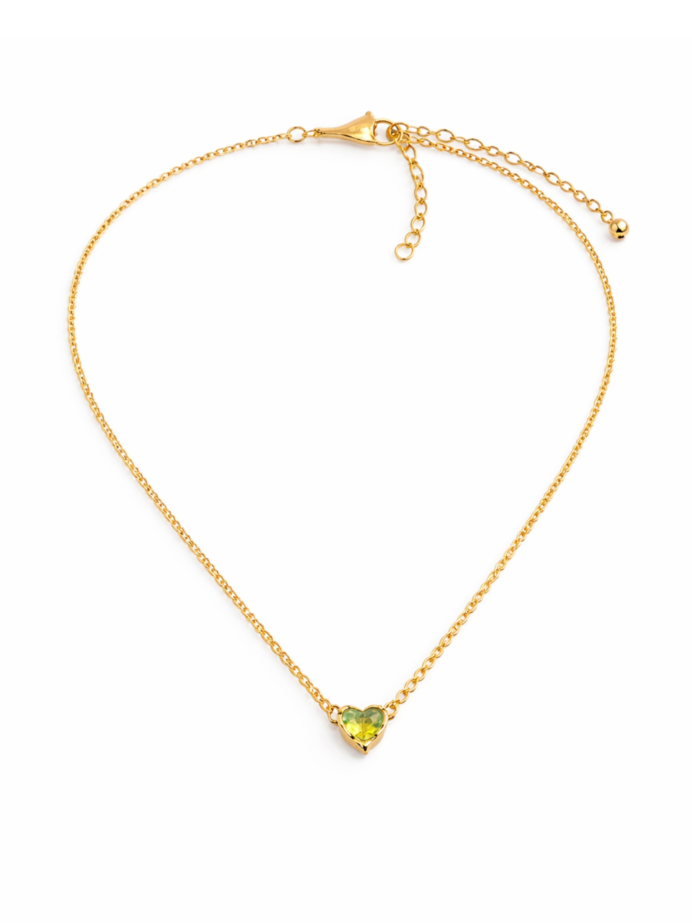 Pure Schmuck Necklace 'Birthstone Heart Halskette' in Green: front