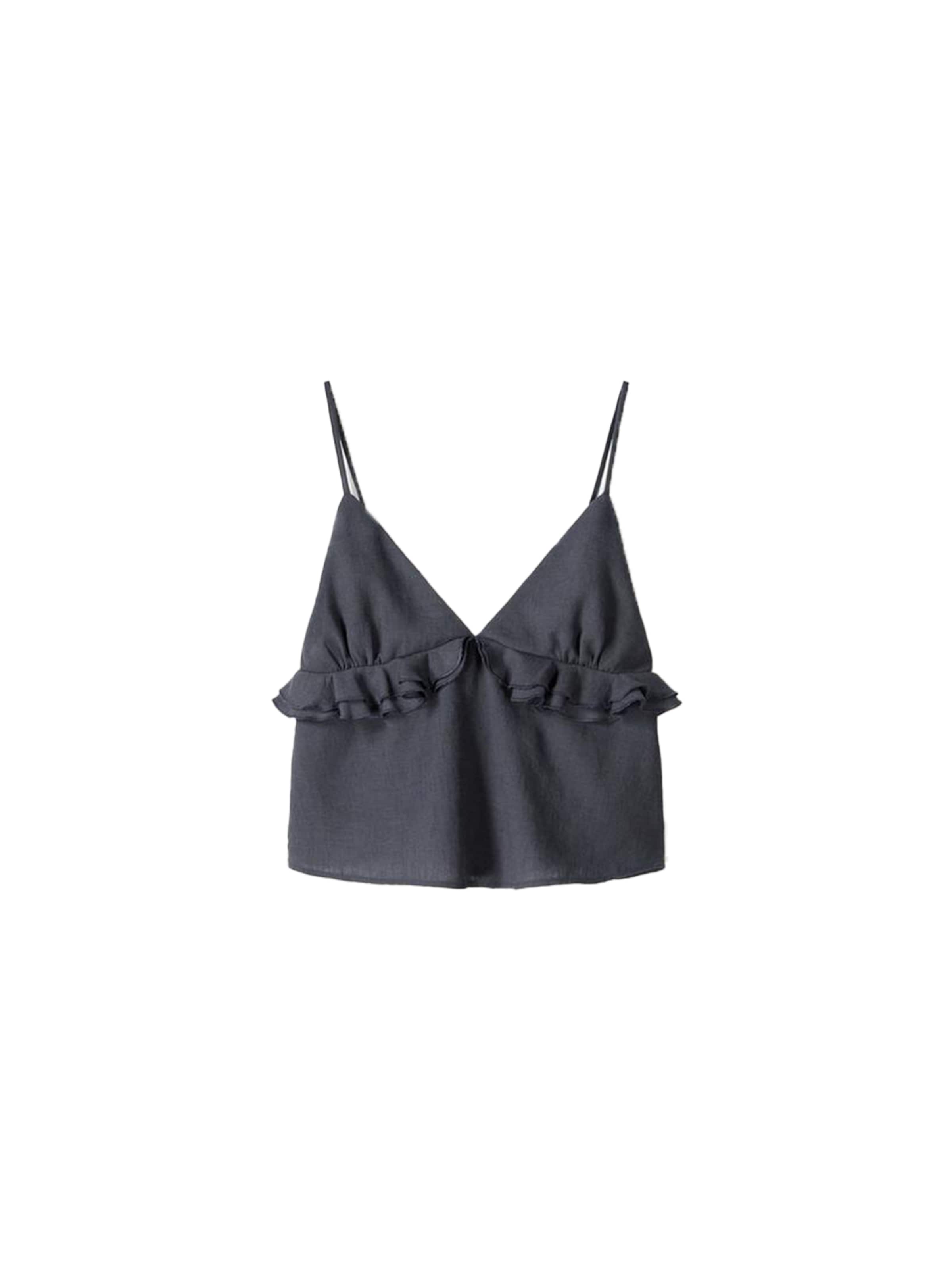 Top de la Bershka pe gri: față