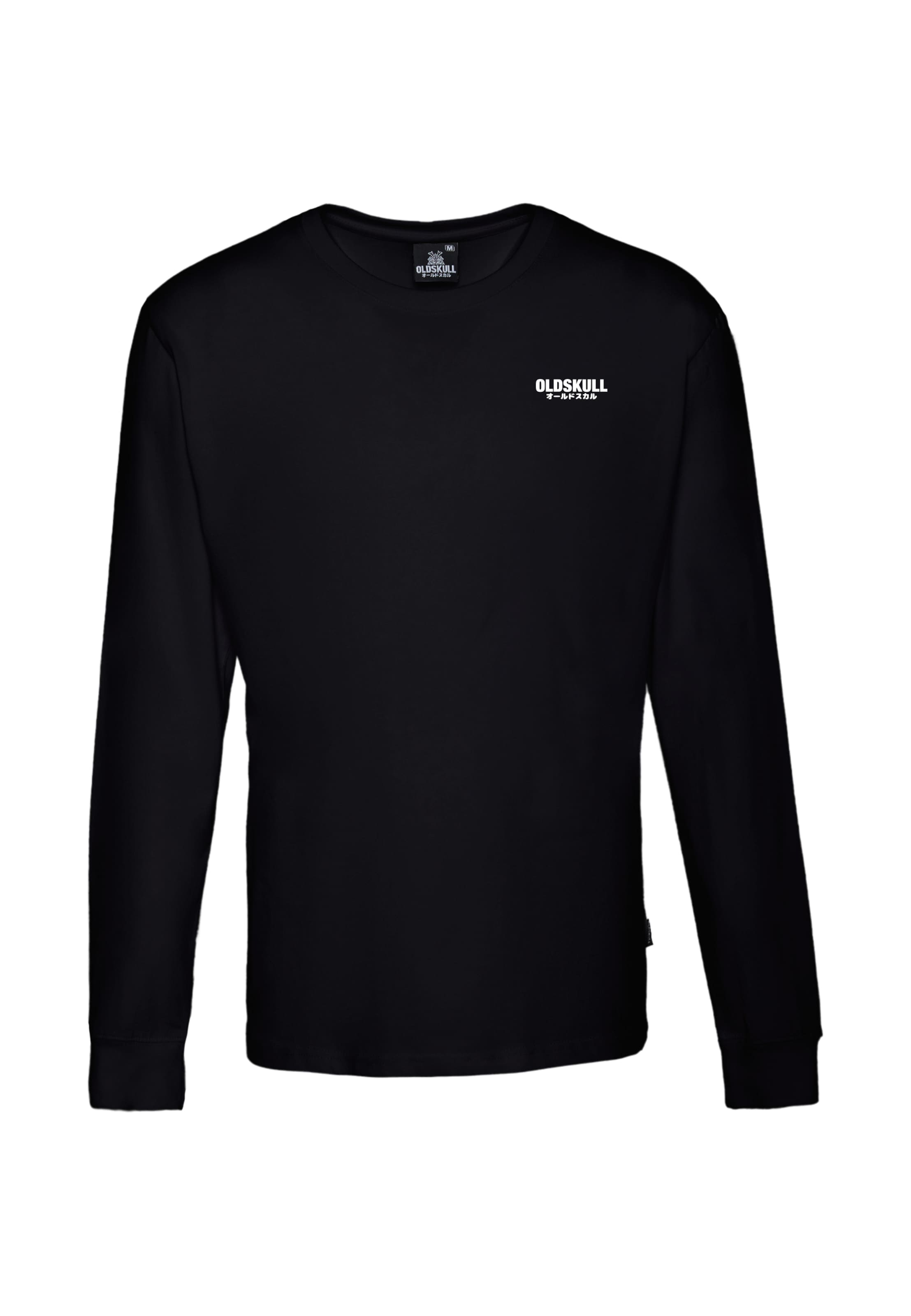 Oldskull Langarmshirt in Schwarz: Vorderseite