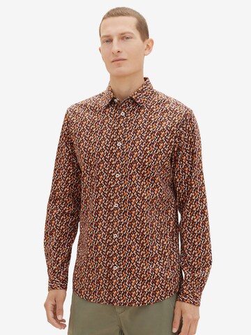 TOM TAILOR Regular fit Button Up Shirt in Orange: front