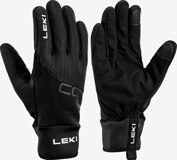 LEKI Athletic Gloves in Black: front