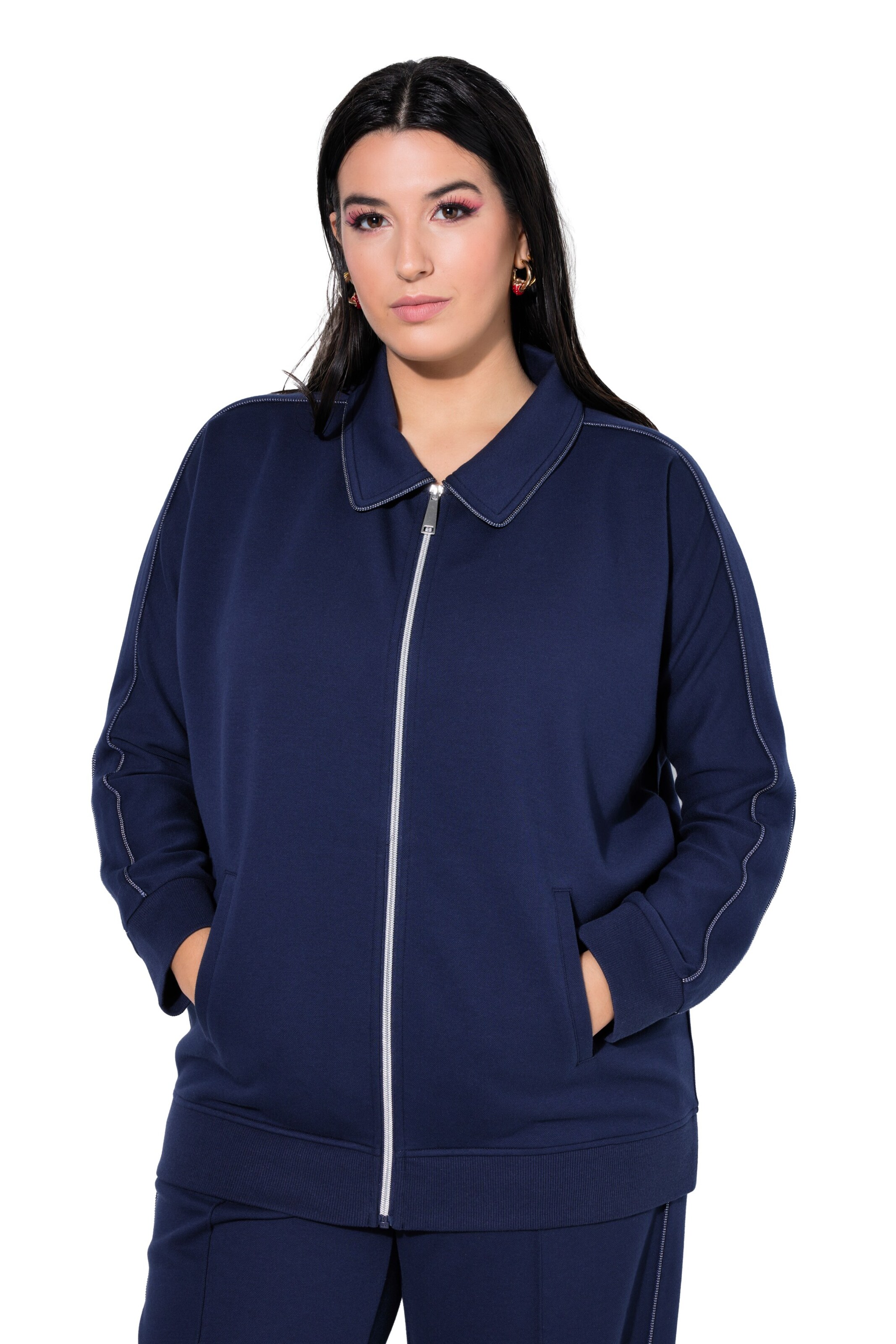 Studio Untold Sweat jacket in Blue: front
