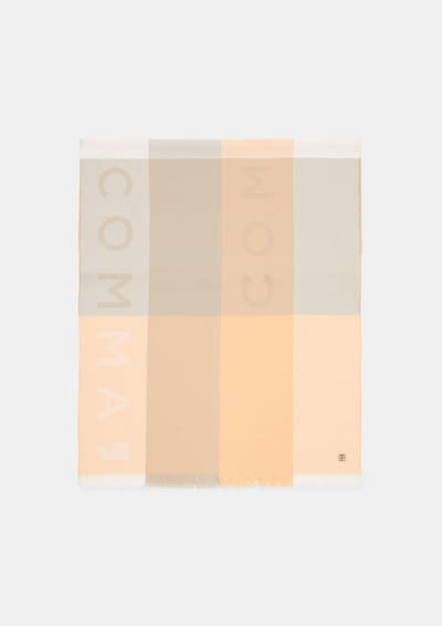 COMMA Schal in taupe / orange / weiß, Produktansicht
