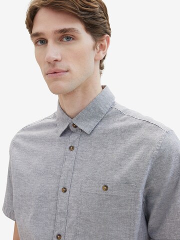 TOM TAILOR - Regular Fit Camisa em cinzento