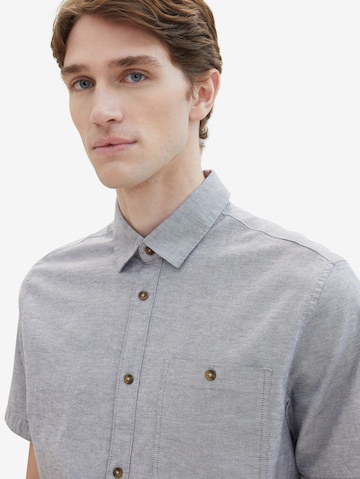 TOM TAILOR Regular fit Button Up Shirt in Grey