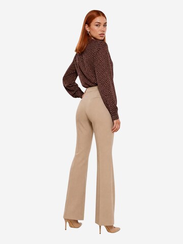 I AM Regular Trousers with creases 'Pantaloni Svasati PE26100' in Beige