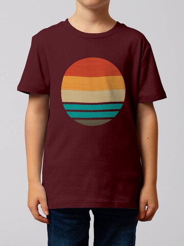 watabout.kids T-Shirt 'Retro Sunset Ocean' in Rot: Vorderseite