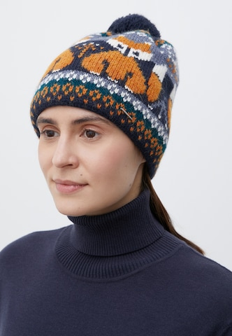 Finn Flare Strickmütze in Blau: Vorderseite