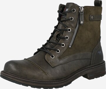 MUSTANG Lace-Up Boots in Green: front