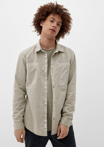 QS Regular fit Button Up Shirt in Grey: front