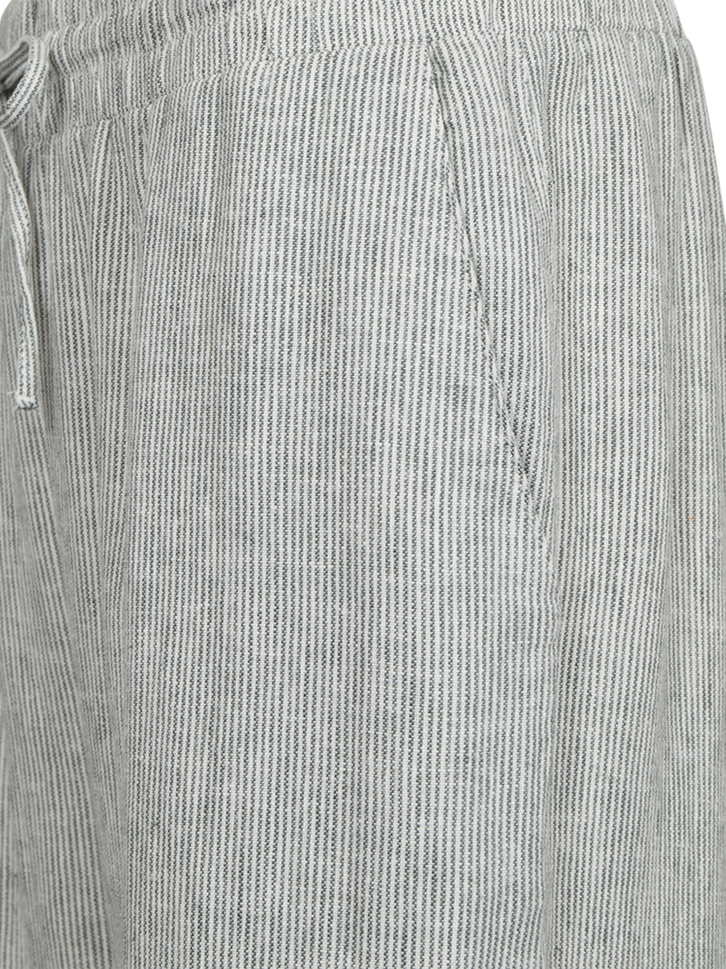 Freequent Regular Broek 'FQLava-stripe Dark forest' in Groen