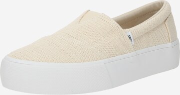 Chaussure basse TOMS en blanc : devant